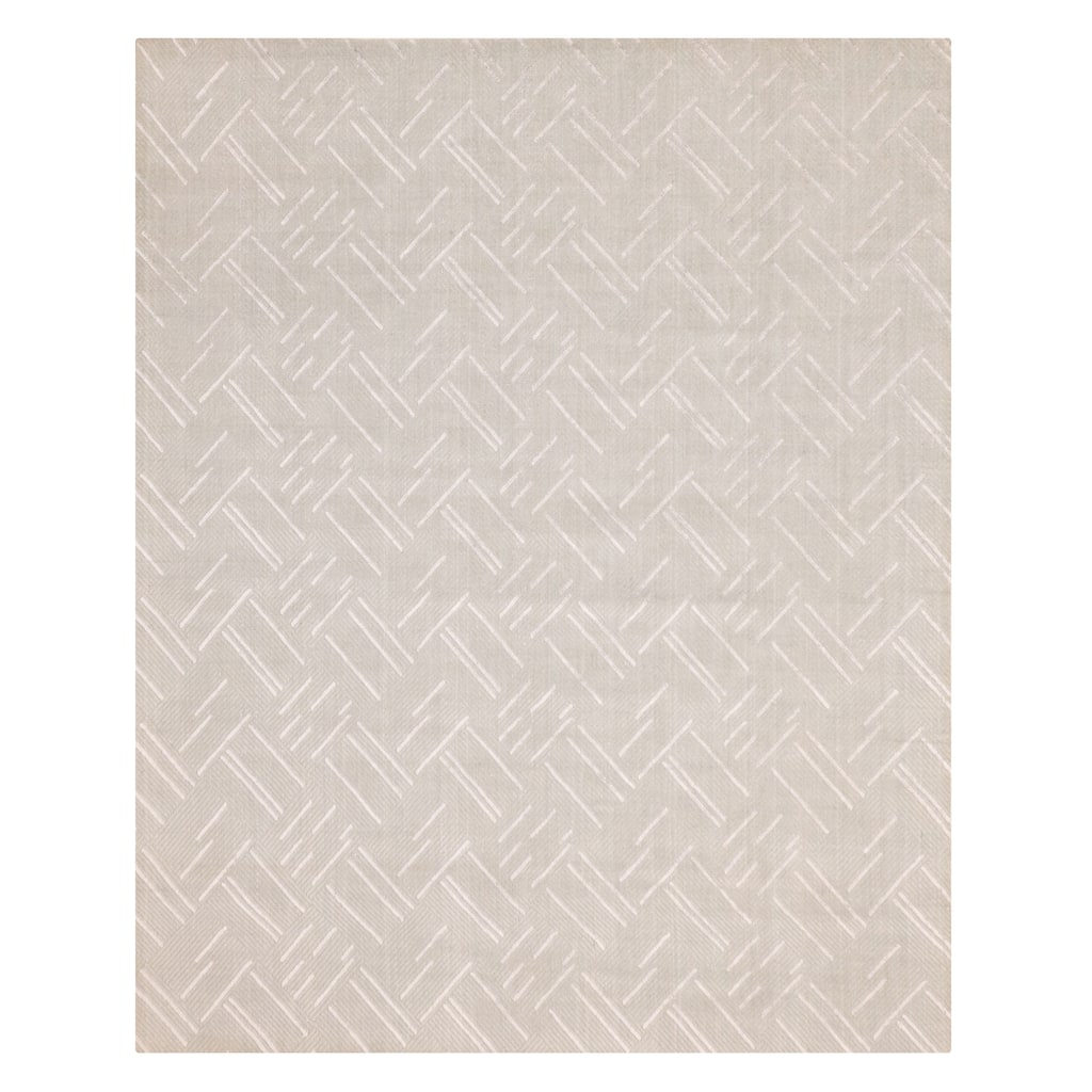 ECARPETGALLERY Hand Loomed Elysian Light Green Viscose, Wool Rug - 8'1 x 10'0