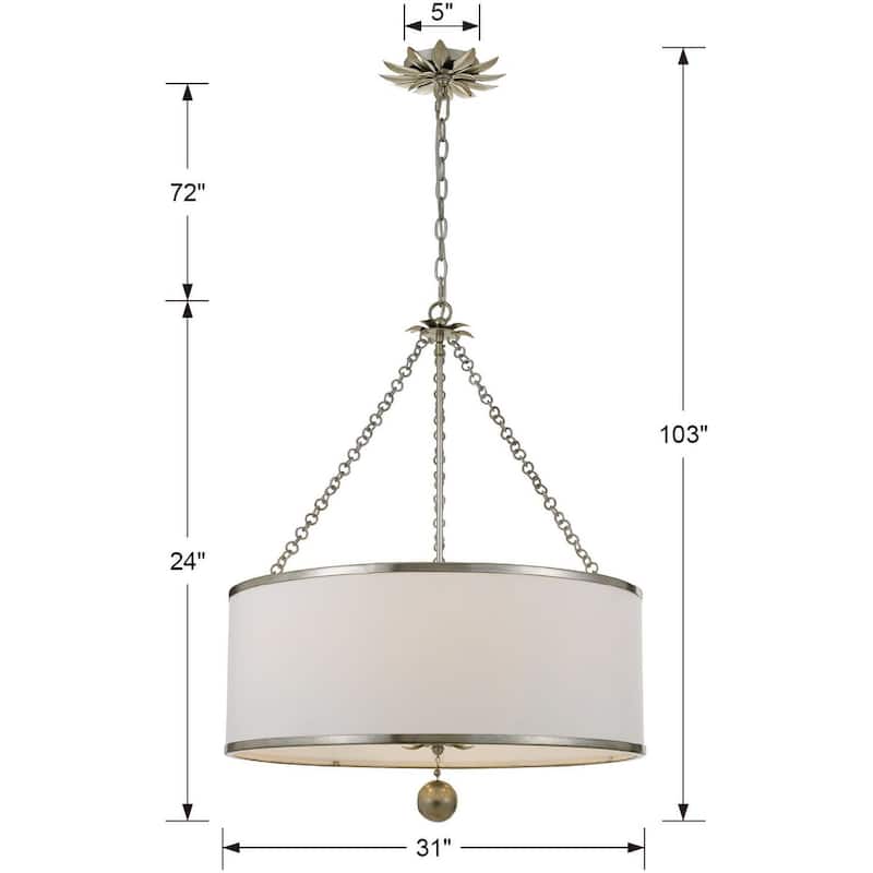 Crystorama Lighting Group Broche 6 Light 24" Wide Wrought Iron Drum