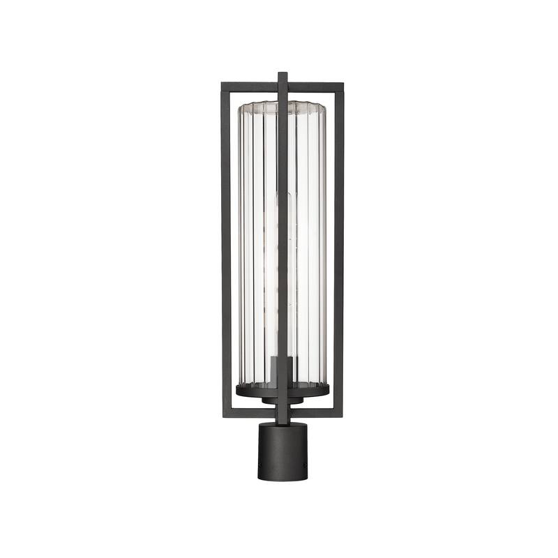 Aura 1 Light Outdoor Post Mount Fixture in Black