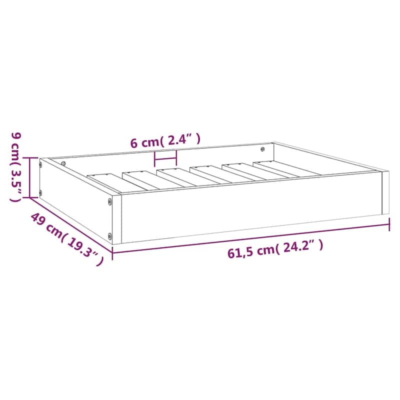 vidaXL Dog Bed Dog Sofa Bed Pet Couch Seat with Wooden Frame Solid Wood Pine - 24.2" x 19.3" x 3.5"