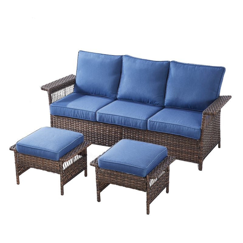 Gymojoy 3-Seat Outdoor Sofa set with Ottoman