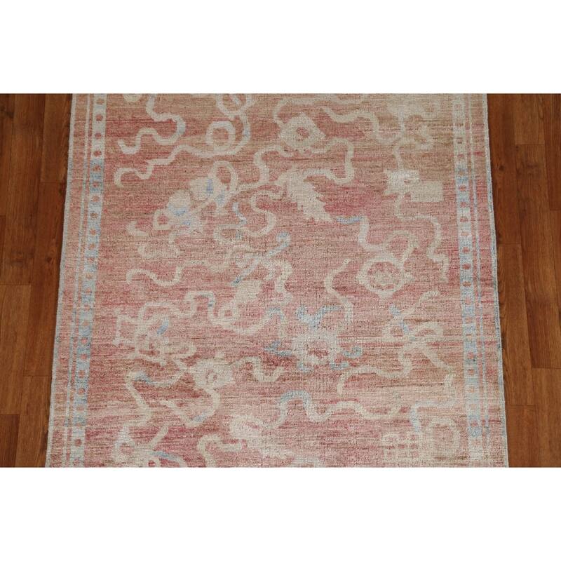 Hand Knotted Oriental 100% Wool Carpet Traditional Abstract Coral Art Deco Area Rug - 5' 0'' X 3' 10''