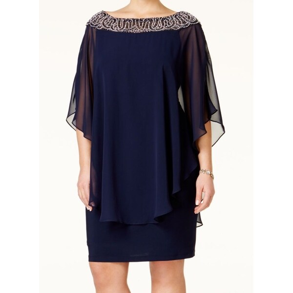 xscape capelet sheath dress