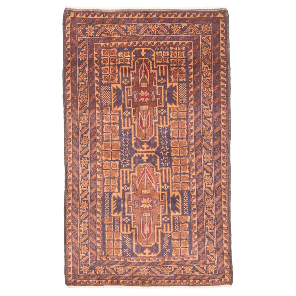 ECARPETGALLERY Hand-knotted Teimani Brown Wool Rug - 2'9 x 4'8