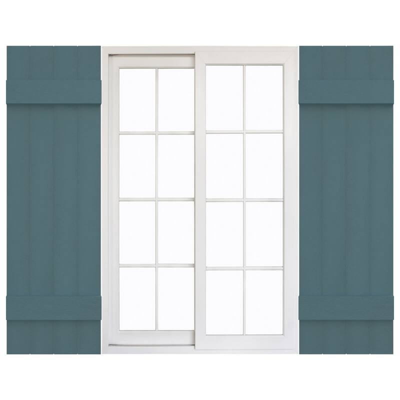 Mid-America Vinyl, Standard Size Four Board Joined Shutters - 14"W x 35"H - 004 - Wedgewood Blue