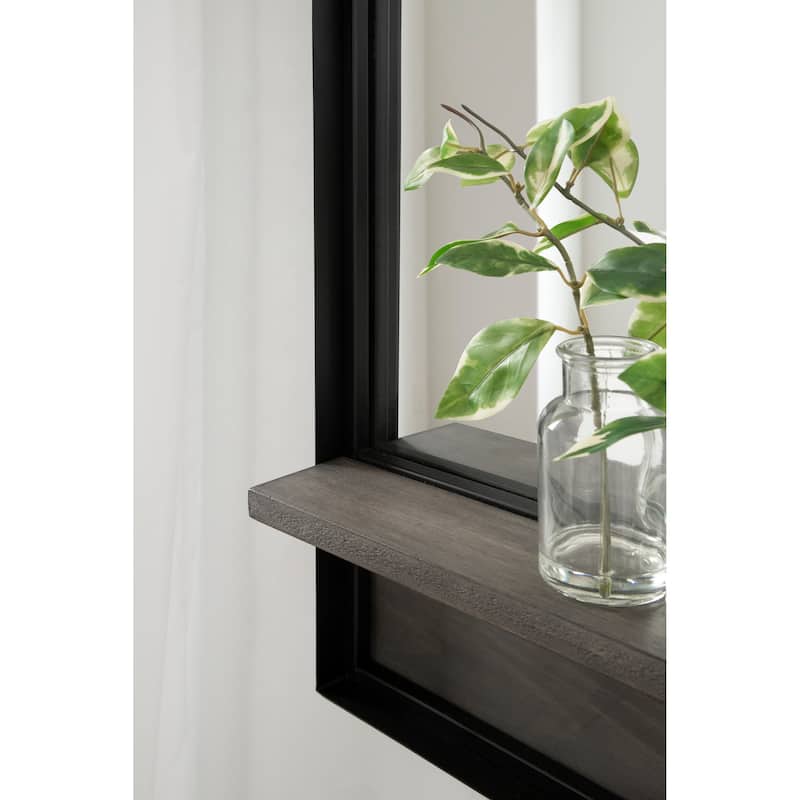 Kate and Laurel Owing Framed Arch Mirror with Shelf - 24x32