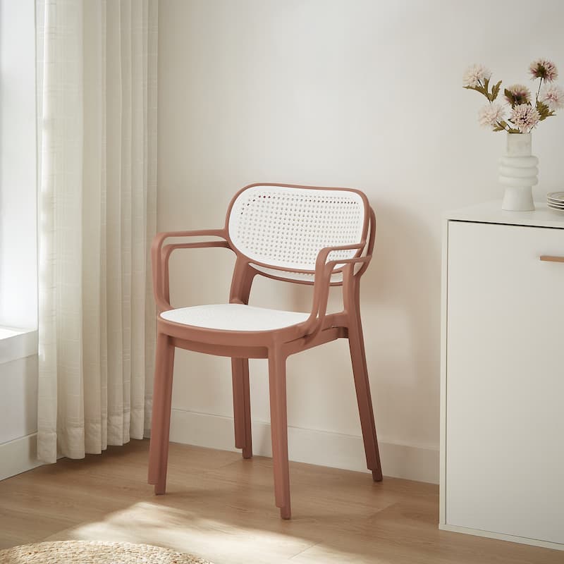 Art Leon Set of 2 Modern Stackable Indoor or Outdoor Dining Chair