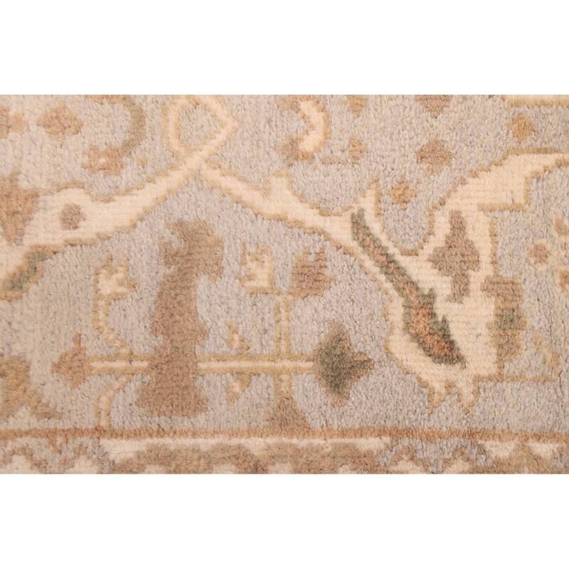 ECARPETGALLERY Hand-knotted Royal Oushak Light Blue Wool Rug - 2'7 x 11'8