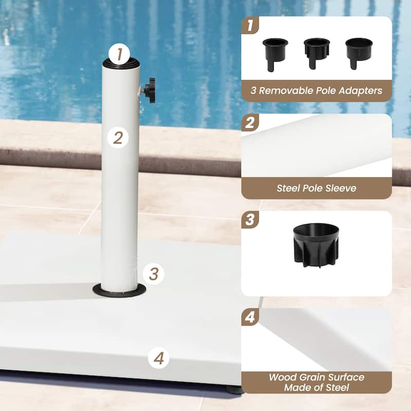 Patio Outdoor Market Umbrella Holder Base 40/55 Pound Square Stand for Pole Umbrella