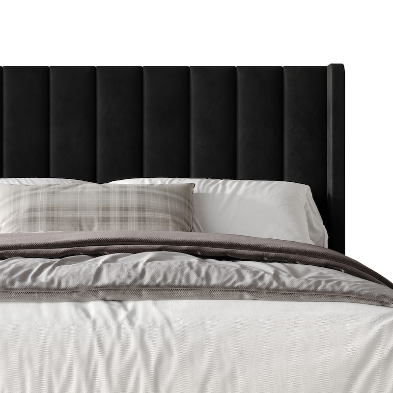 Clayfell Herrin Upholstered Wingback Panel Bed