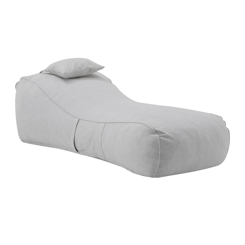 Roomfitters Lemoore Outdoor Bean Bag Lounge Chair with Headrest, Water Resistant, Light Grey - Light Grey