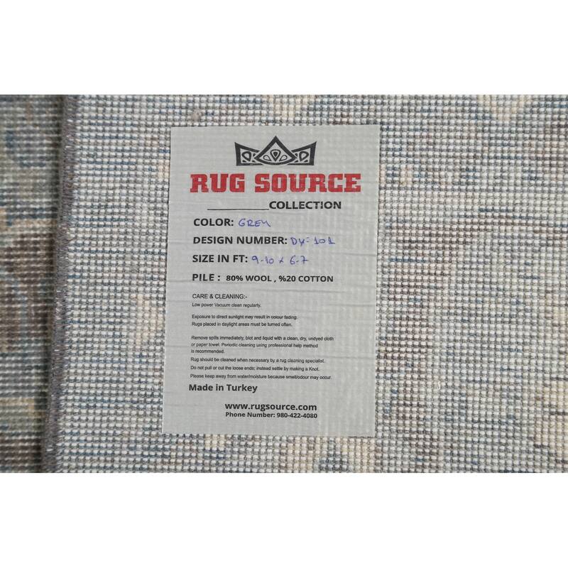 Silver Washed Traditional Ziegler Turkish Wool Area Rug Bedroom Carpet - 6'7" x 9'10"
