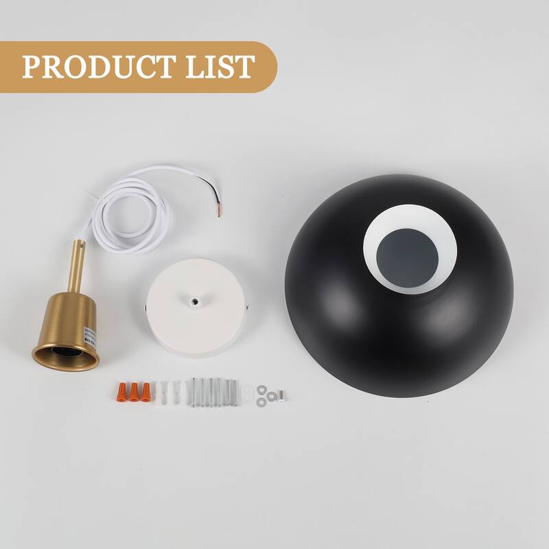 1-Light Hanging Ceiling Pendant Light Chandelier Light Fixture with Metal Shade for Kitchen Island