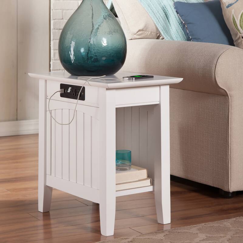 AFI Nantucket Chair Side Table with Built-in Charger