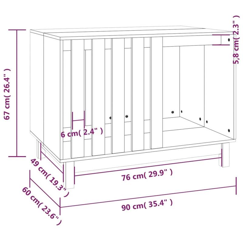 vidaXL Dog House Natural Wooden Solid Pine Wood