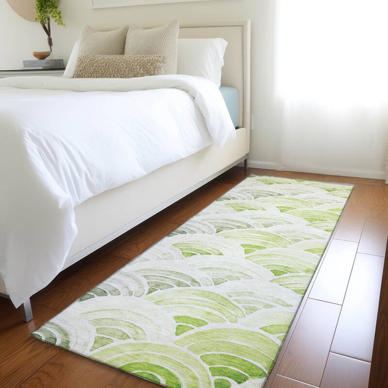 Premium Washable Super Soft Modern Sunrise Mayfield Rug - Green - 2' 3" x 7' 6" - Runner