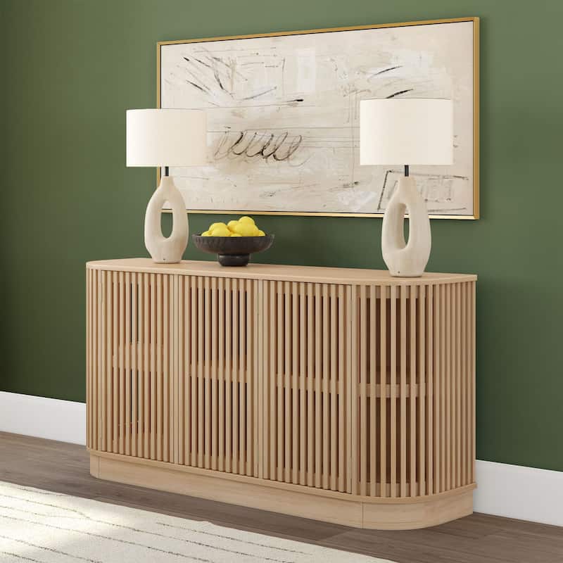 Plank and Beam Contour Curved 3-Door Sideboard/TV Stand - Blonde