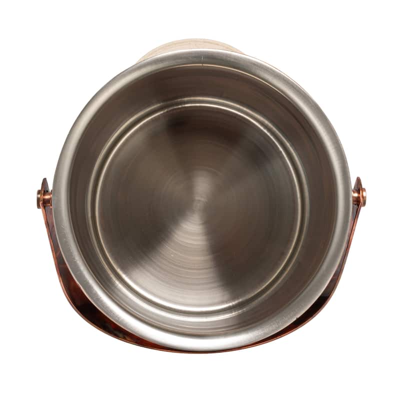 Hammered Oxidized Stainless Steel Ice Bucket