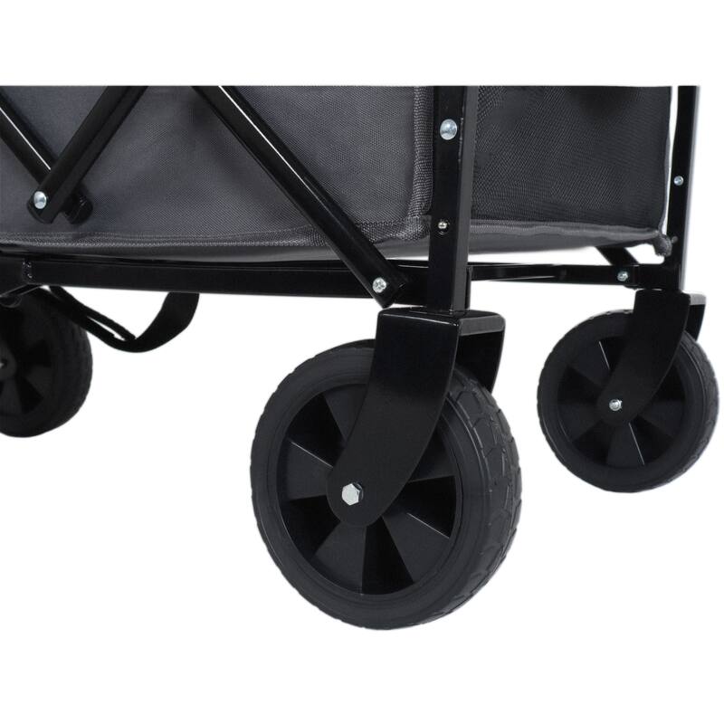 Expandable Dual-Layer Utility Wagon with 100% Extra Space - Grocery Cart for Camping,Shopping,Sports,Gardening,Fishing