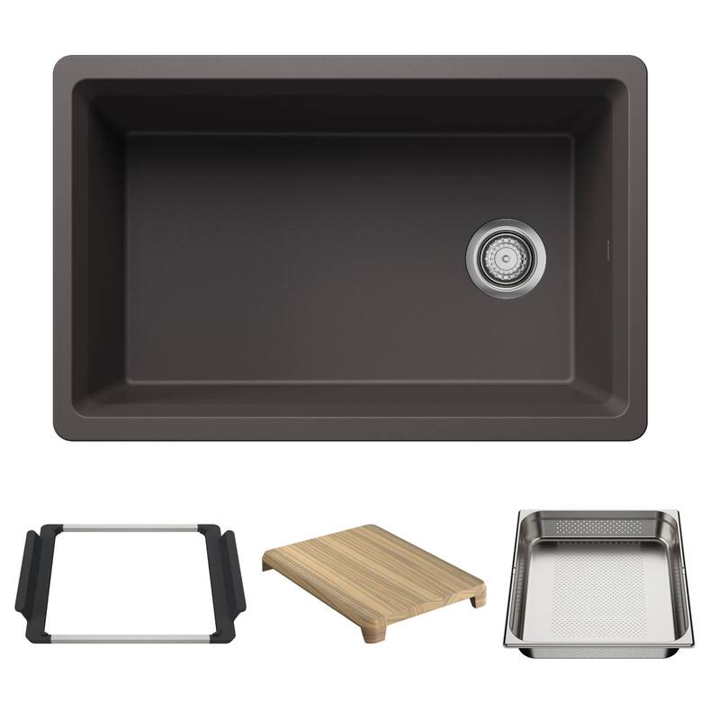 Blanco 443306 Inteos 30" Undermount Single Basin Granite Composite - Cinder