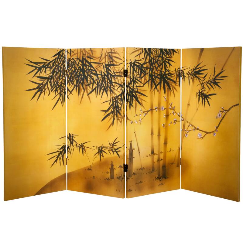 3-foot Tall Double-sided Bamboo Tree Canvas Room Divider