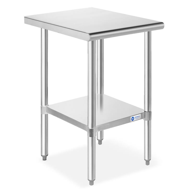 18 x 30in NSF Stainless Steel Commercial Prep Table - Silver