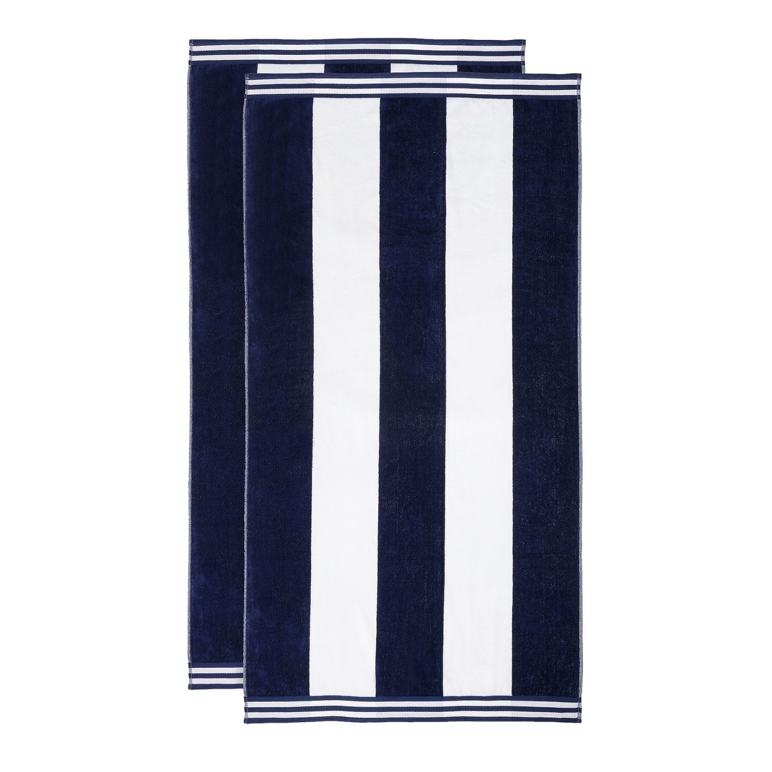 Cabana Stripe Oversized Cotton Beach 2 Piece Towel Set by - Picture 7 of 54