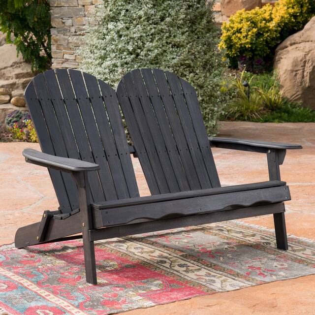 Malibu Outdoor Wood Adirondack Loveseat by Christopher Knight Home