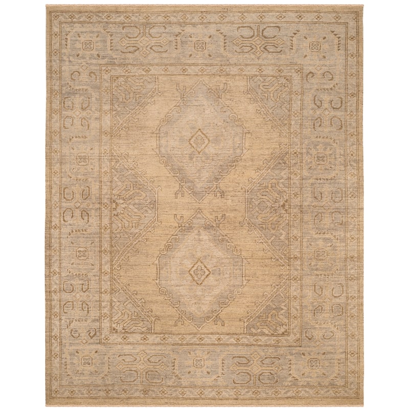 SAFAVIEH Hand-knotted Izmir Eriola Traditional Oriental Wool Rug with - 10' x 14' - Gold/Grey