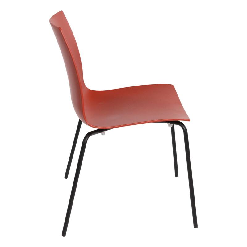 Furnish Theory Aero-S Pro Indoor/Outdoor Stackable Dining Side Chairs Polypropylene Shell & Powder-Coated Steel Legs (Set of 2)