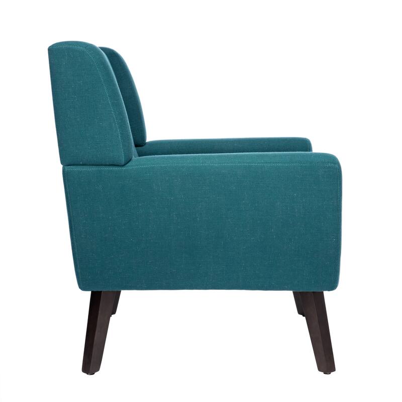 Modern Tufted Wingback Accent Chair Linen/Faux Leather/Velvet Armchair