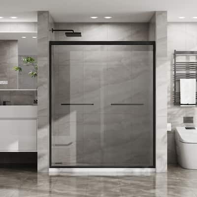 60"W x 72"H Double Sliding Shower Door, Alum Frame Tempered Glass - 60 in. W x 72 in. H