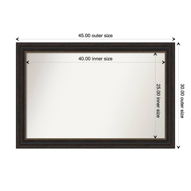 Accent Bronze Framed Non-Beveled Custom Wall Mirror, Bathroom Vanity Mirror - Outer Size: 45 x 30