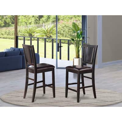 Counter Height Dining Chair with Wooden Seat, Mahogany Finish, Stylish Modern Bar Stool for Kitchen Dining Space