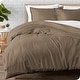 preview thumbnail 6 of 74, Bare Home Flannel Duvet Cover - 100% Cotton - Velvety Soft Heavyweight Premium - W/ Sham Pillow Covers Taupe - Full - Queen