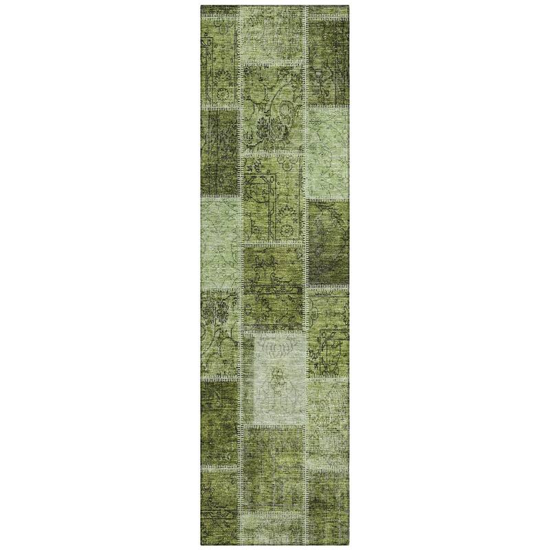 Machine Washable Indoor/ Outdoor Chantille Traditional Patchwork Rug