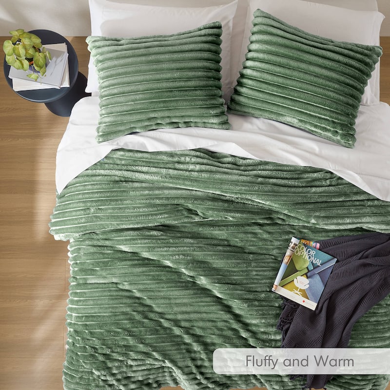 Chelsea Square Avril Fluffy Ribbed Plush Comforter Set