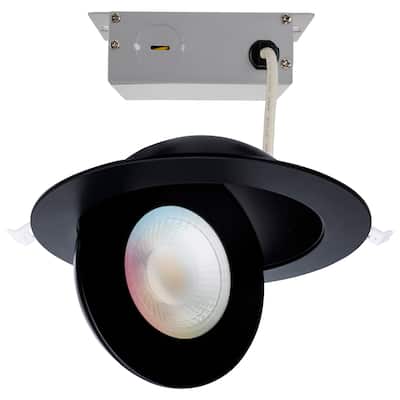 Starfish 15W LED Gimbal Downlight 6 Inch 2700K-5000K RGB Tunable White Remote Driver Black