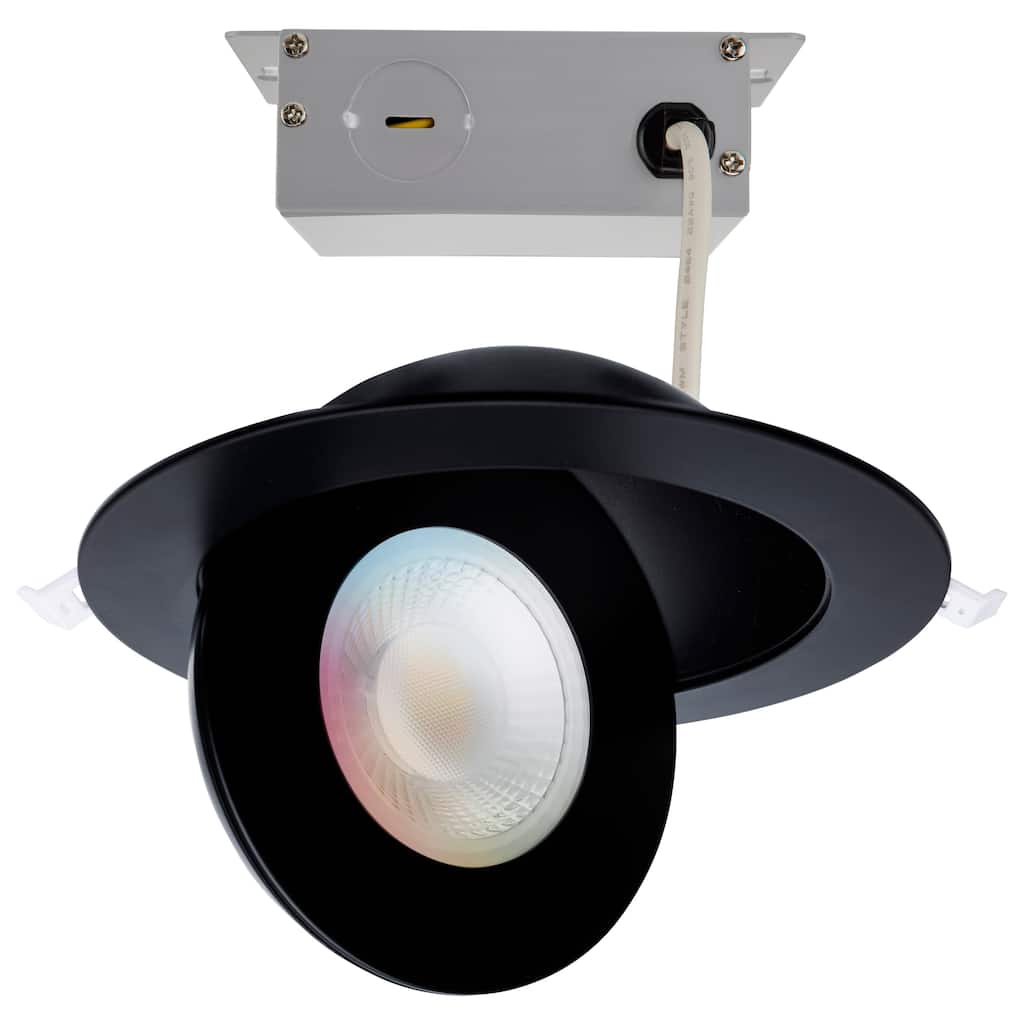 Starfish 15W LED Gimbal Downlight 6 Inch 2700K-5000K RGB Tunable White Remote Driver Black