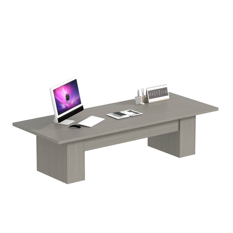 118.1" Large Conference Table, Modern Executive Office Desk with Heavy Duty Wood Base, Seats 8–10 Dining Table