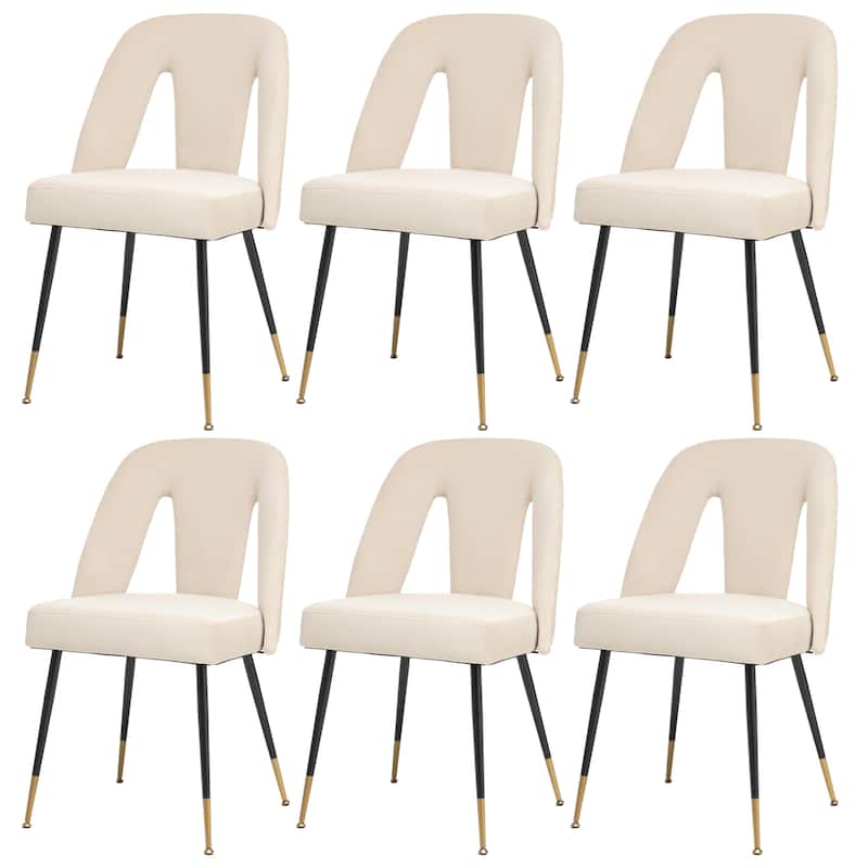 Modern Velvet Upholstered Dining Chairs Set of 6