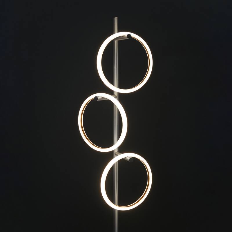 Brightech Saturn 66 in. Industrial 3-Light 3-Way Dimming LED Floor Lamp with 3 Replaceable LED Rings
