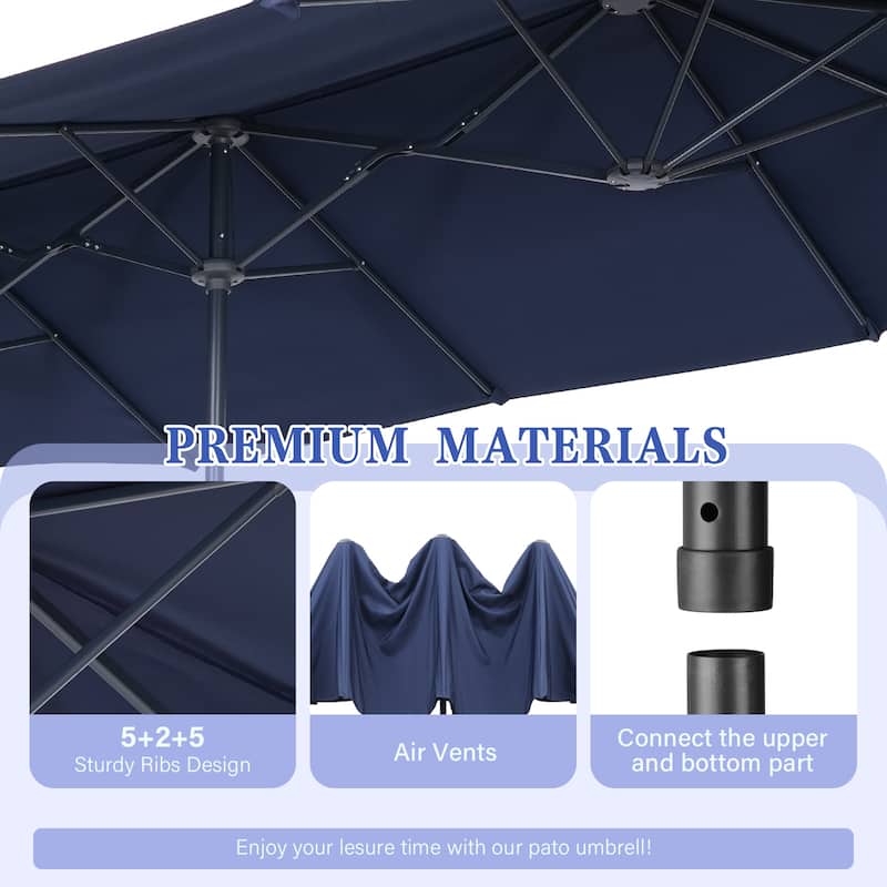 13ft Large Patio Umbrella Double Sided Outdoor Market Umbrella