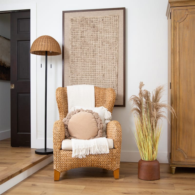 Dried Pampas Grass Artificial Plant with Planter - 4'