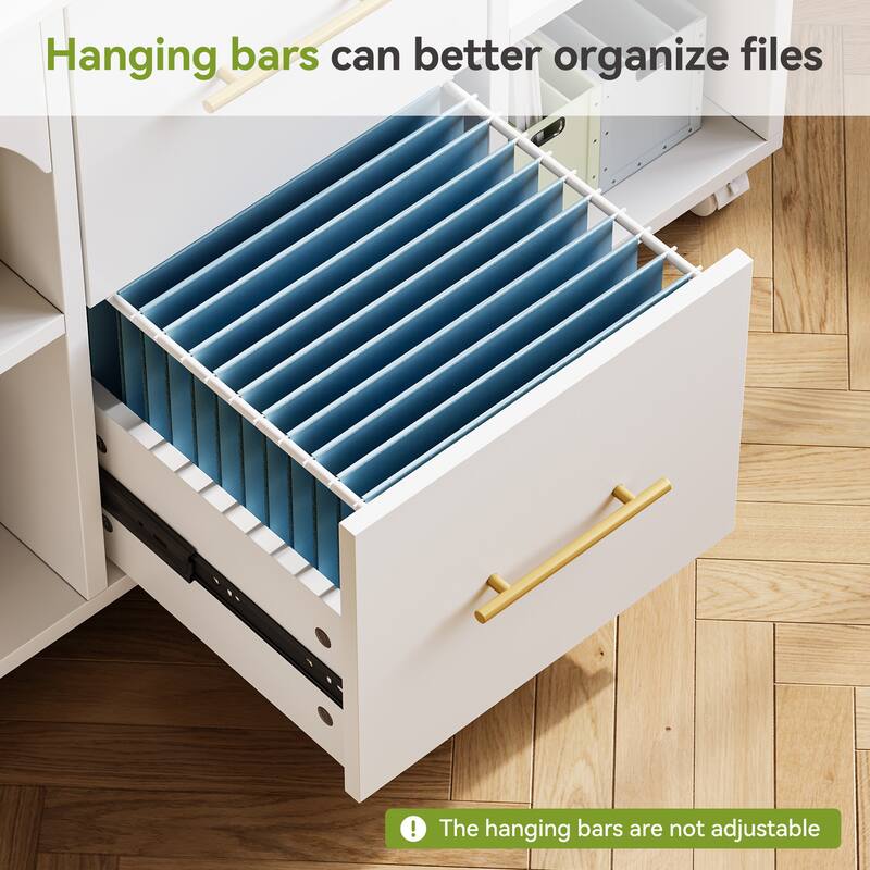 39.3'' Mobile File Cabinet for Home Office, 2 -Drawer, Fits A4/Letter Size