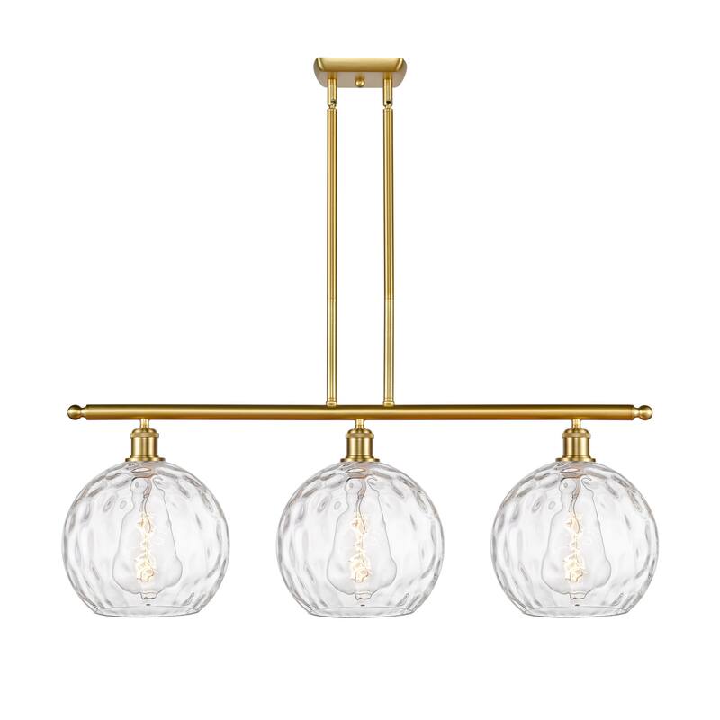 Innovations Lighting 516-3I-13-37 Athens Linear Athens 3 Light 37" - Satin Gold / Clear Water Glass