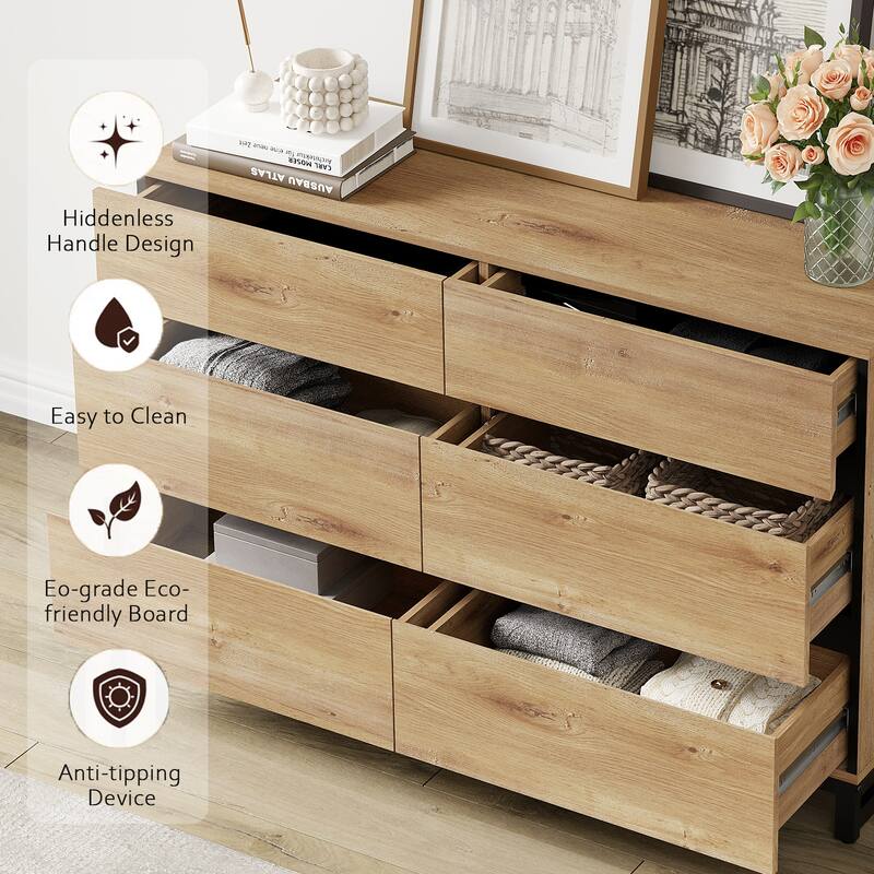 WAMPAT Modern Sideboard with Adjustable Shelves, 3 in 1 Storage Cabinet with Glass Doors, Coffee Bar Cabinet for Kitchen