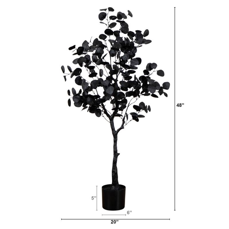 Eucalyptus Halloween Artificial Potted Tree - 4' - Unlit