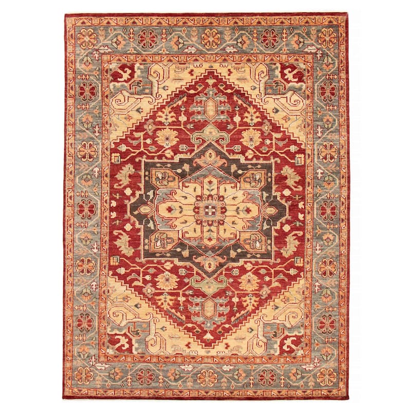 ECARPETGALLERY Hand-knotted Jules Serapi Dark Red Wool Rug - 8'10 x 12'1 - Dark Red - 8'10 x 12'1