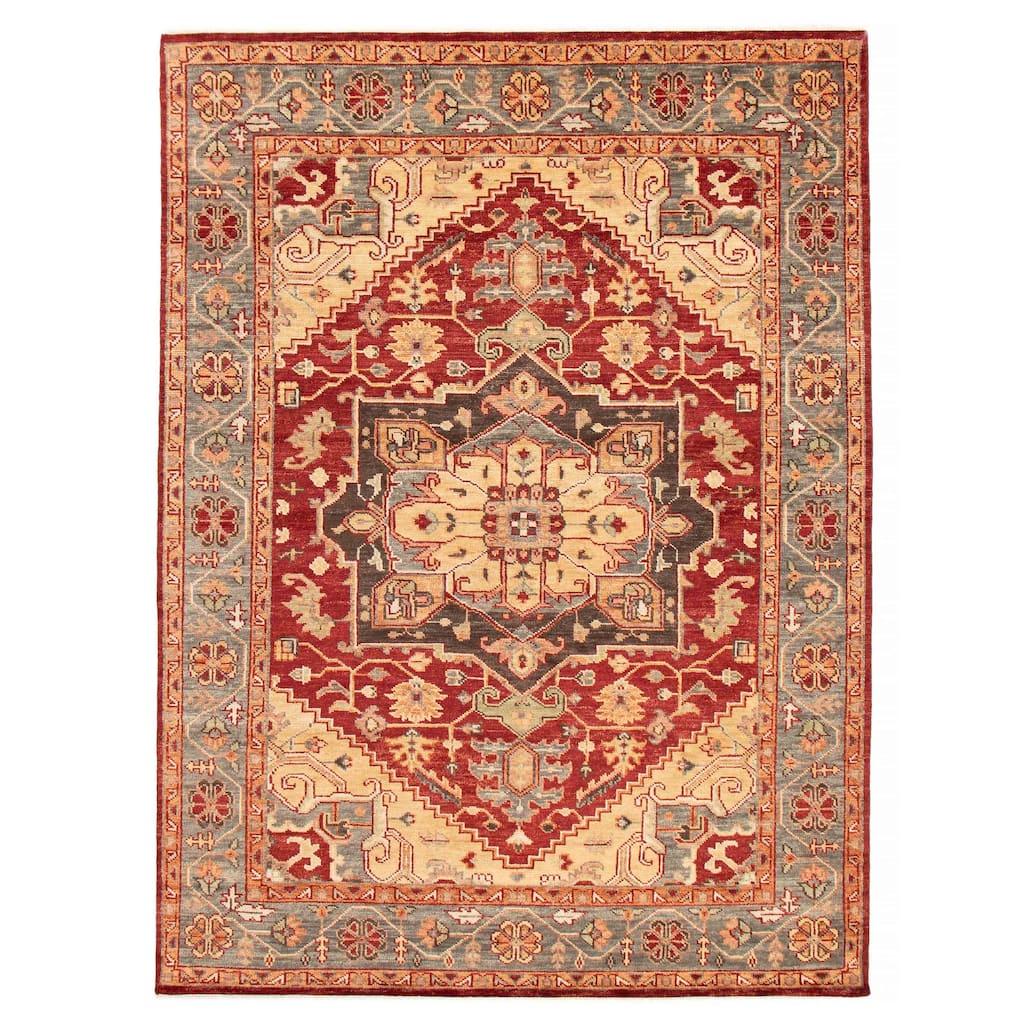ECARPETGALLERY Hand-knotted Jules Serapi Dark Red Wool Rug - 8'10 x 12'1